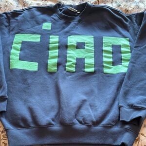 Clare V Blue and Green Crewneck Sweater
